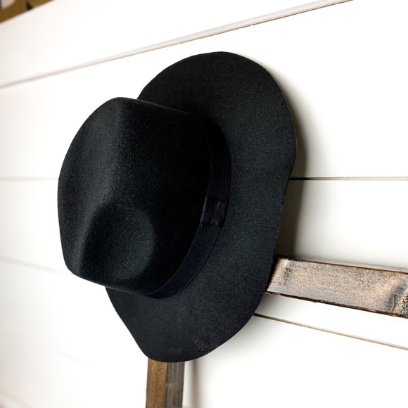 NWT Boho Floppy Black Panama Hat With Grosgrain Band, Black - Picture 5 of 10